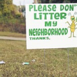 littering yard sign